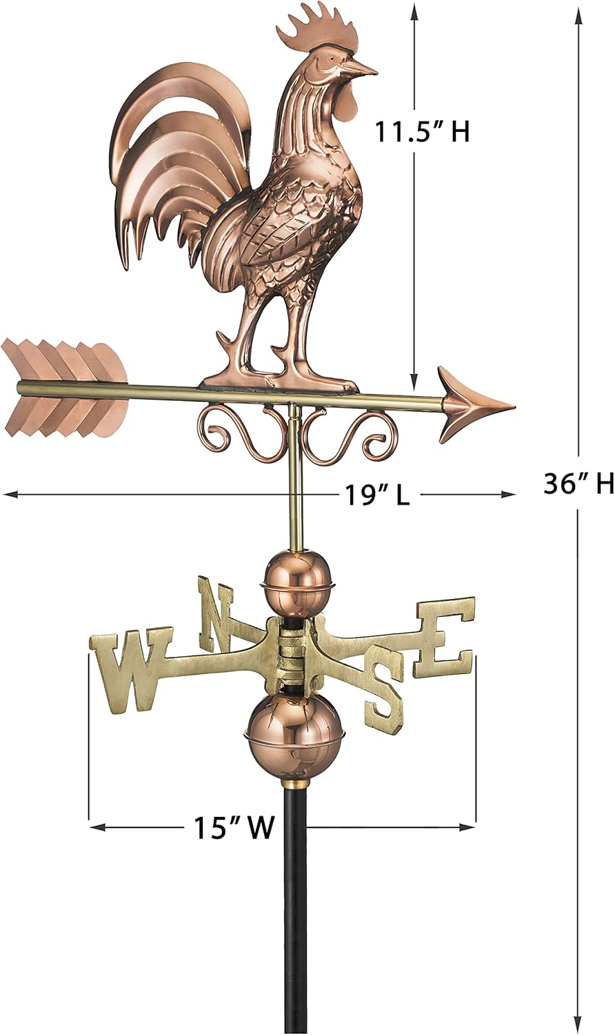 Good Directions Veleta Bantam Rooster, cobre puro