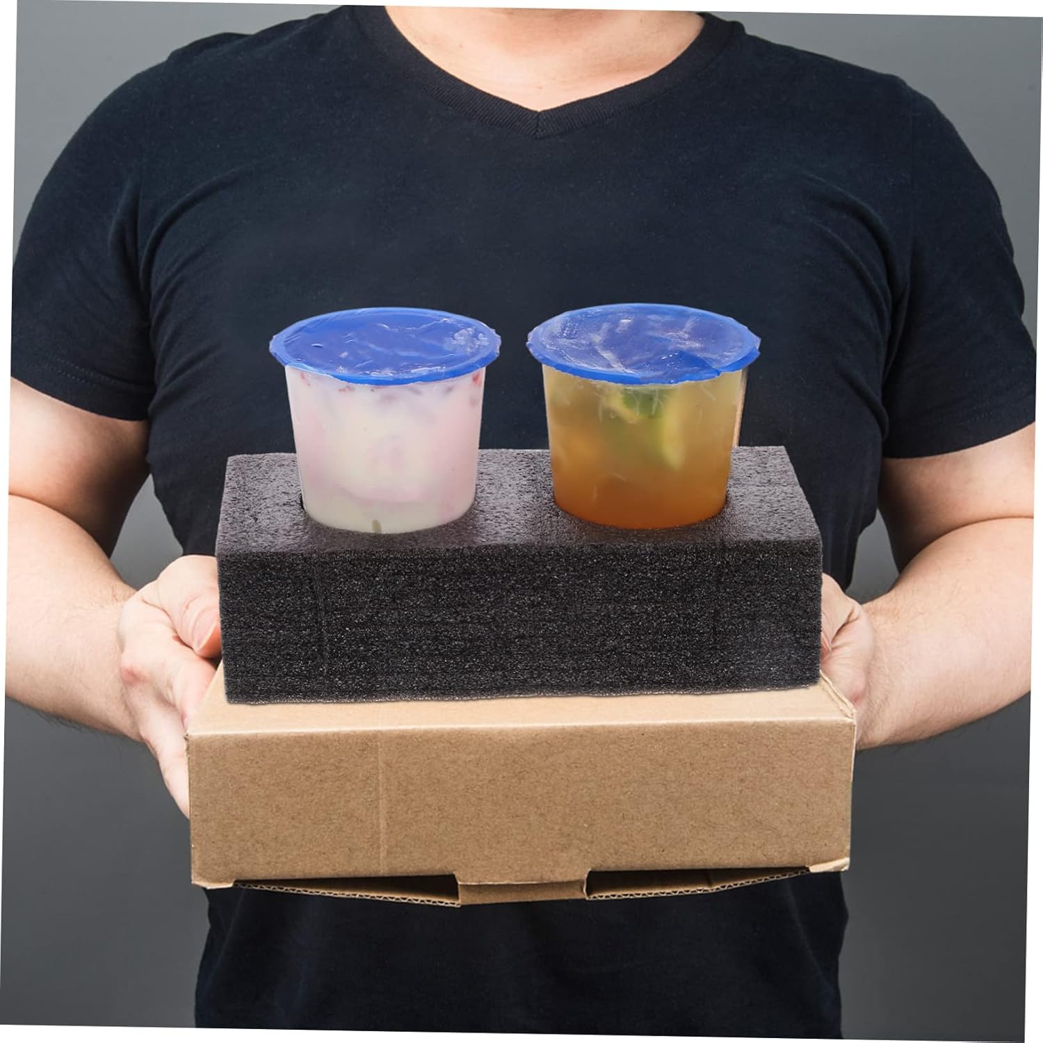 Portavasos para llevar, 4 unidades, portavasos, para bebidas, bandeja de bebidas, bandeja de bebidas para llevar, soporte de café, soporte de espuma