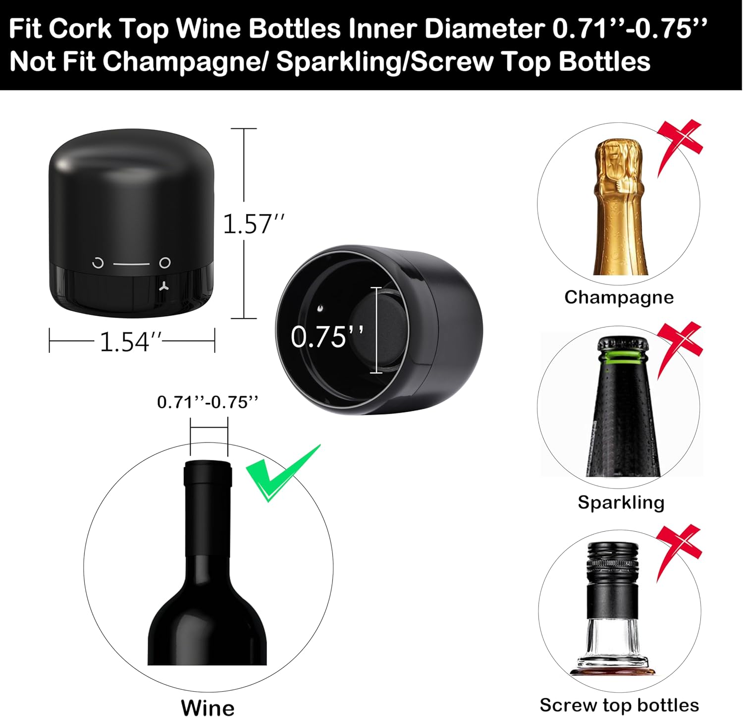 Hosslearlear – Paquete de 4 tapones de vino con cerradura giratoria, sellador de corcho de vino reutilizable, accesorios de vino, regalo para los