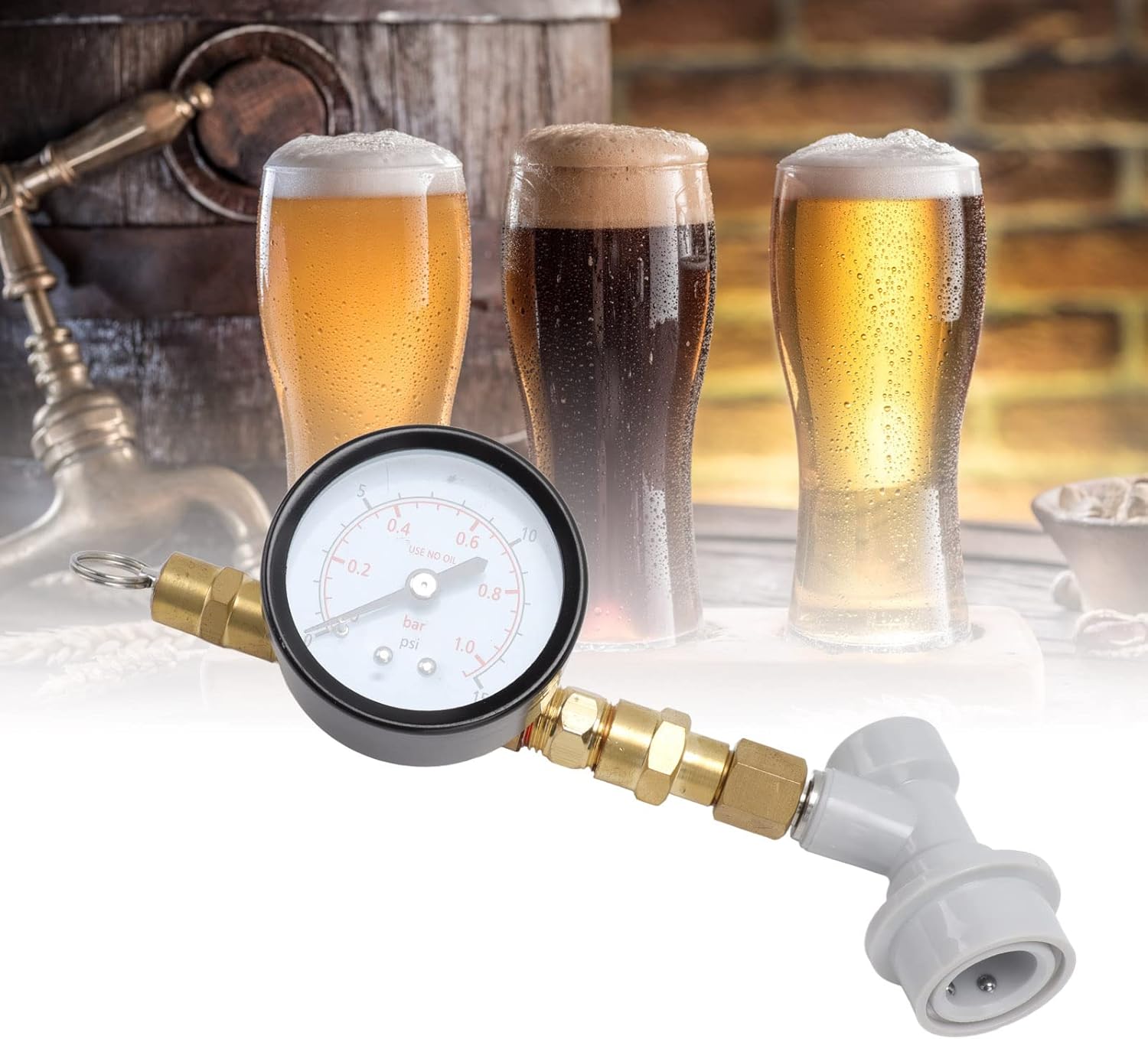 Barriles de cerveza a presión para elaboración de cerveza y válvula de alivio de barriletes de cerveza, medidor de presión de barril de cola,