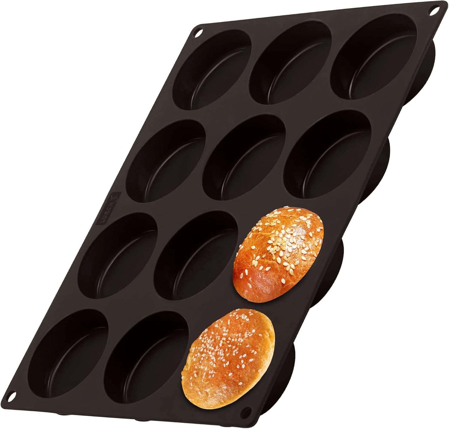 LURCH Germany Flexiform – Molde para hornear panecillos de silicona antiadherente  Molde perfecto para pasteles pequeños o pan  12 cavidades para