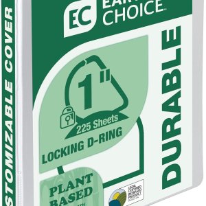 Samsill Earth’s Choice Carpeta a base de plantas resistente con 3 anillos en D de 1 pulgada con bloqueo de un solo toque, a base de plantas Samsill Earth’s Choice Carpeta a base de plantas resistente con 3 anillos en D de 1 pulgada con bloqueo de un solo toque, a base de plantas