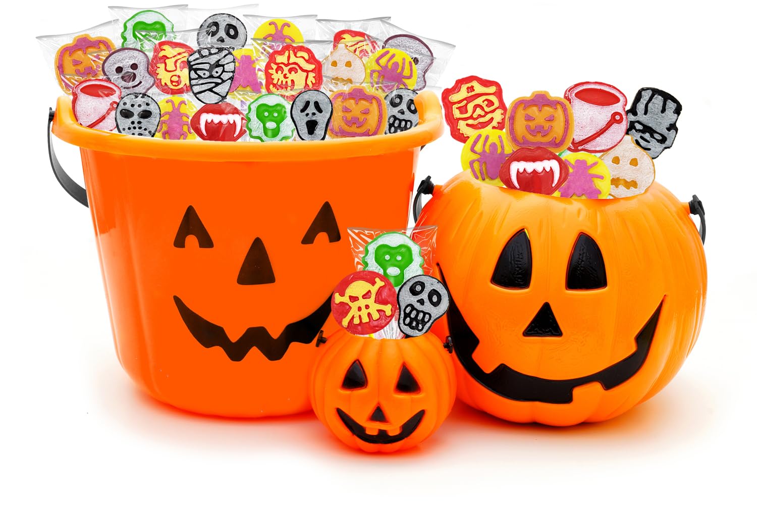 Caramelos de paletas de tatuajes de Halloween, paquete variado, ideal para rellenos de bolsas de fiesta, envueltos individualmente (2 libras)