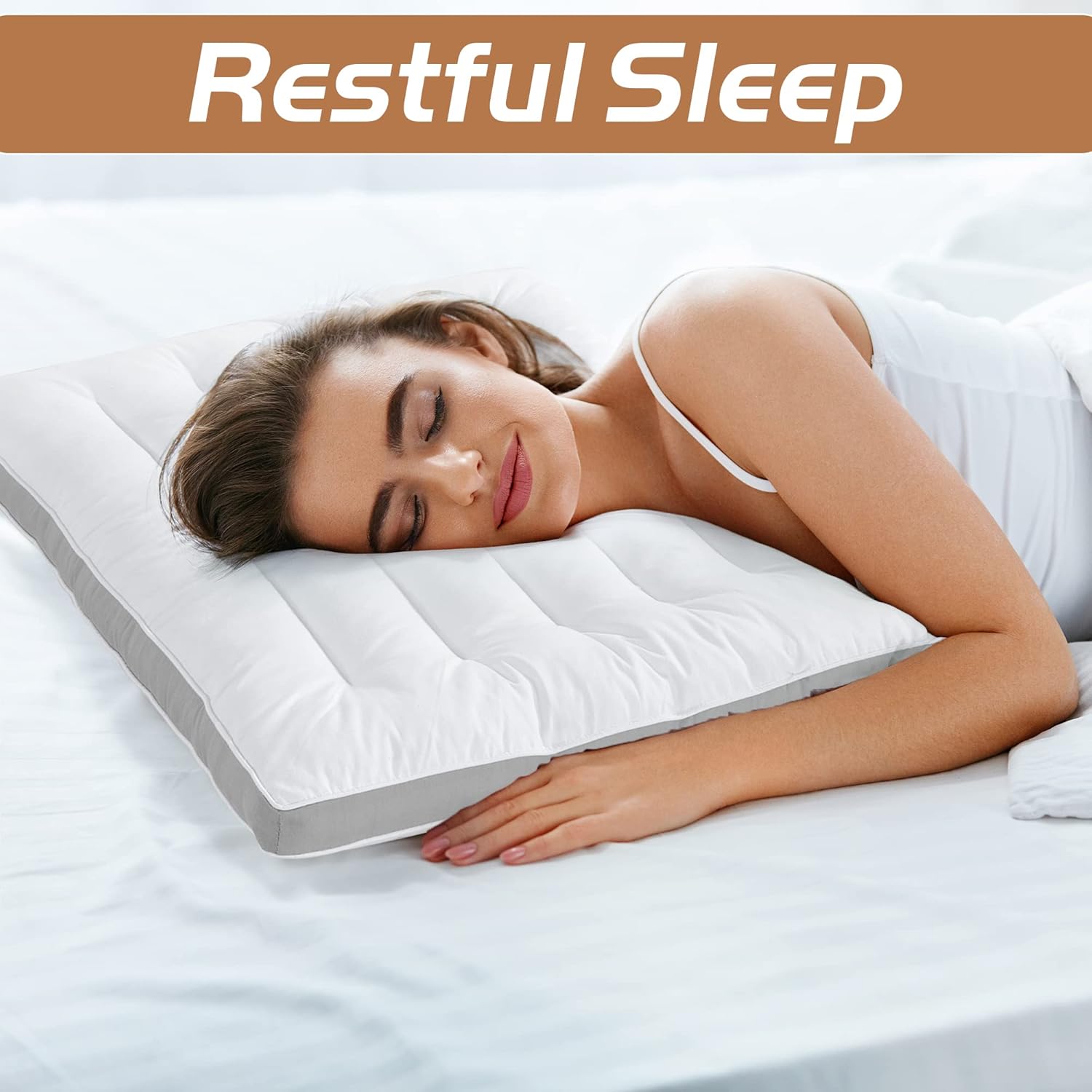 HOMBYS Almohadas de cama ultra finas para dormir boca abajo y espalda, almohada plana tamaño King, perfil extra bajo para alineación cervical del