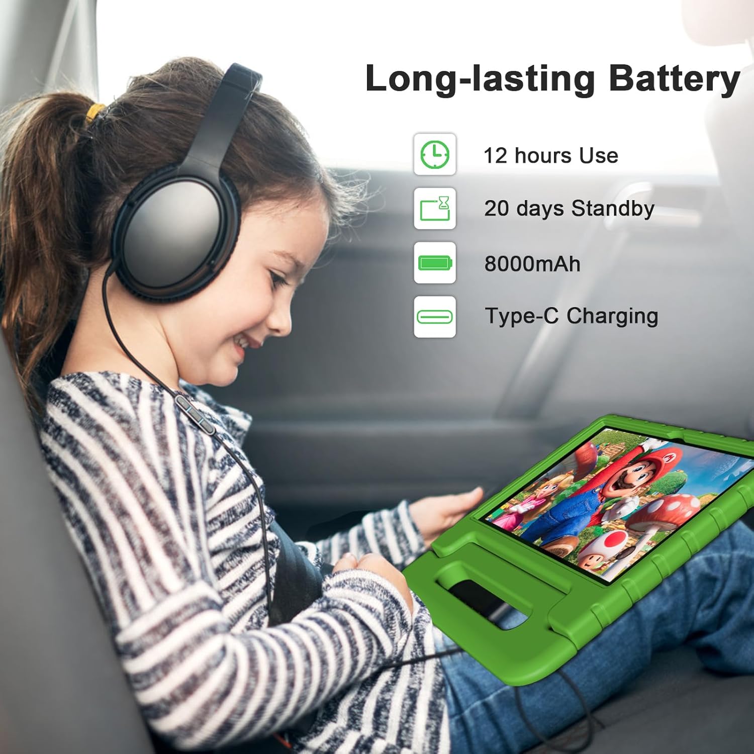 VNEIMQN Tablet para niños, tableta de 10.1 pulgadas para niños, 4GB+64GB Android 13, CPU de 8 núcleos, batería WiFi 12H 1280 * 800 cámaras de