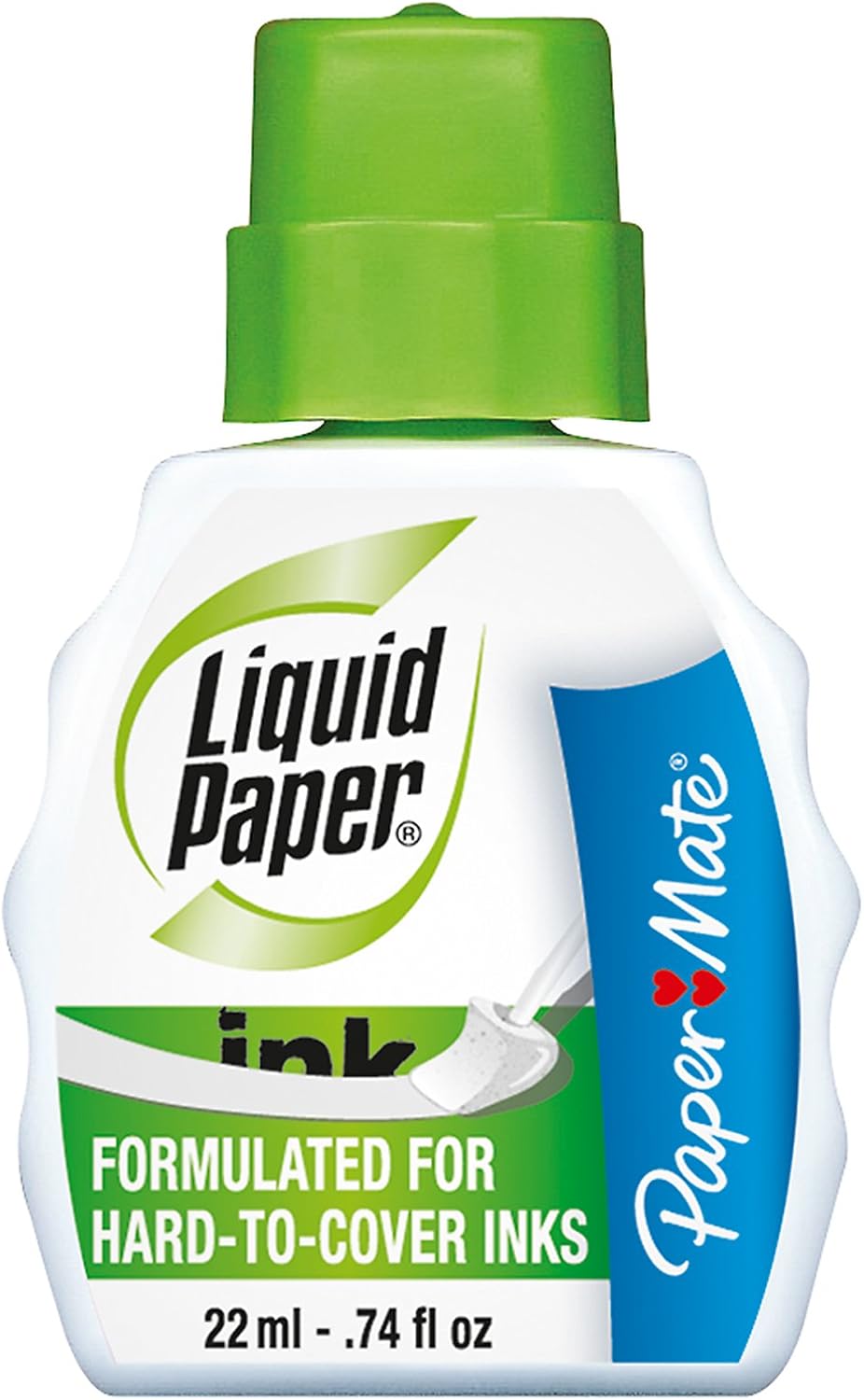 Liquid Paper Líquido corrector de tinta y bolígrafo de secado rápido, 0.7 fl oz, blanco, 12 botellas