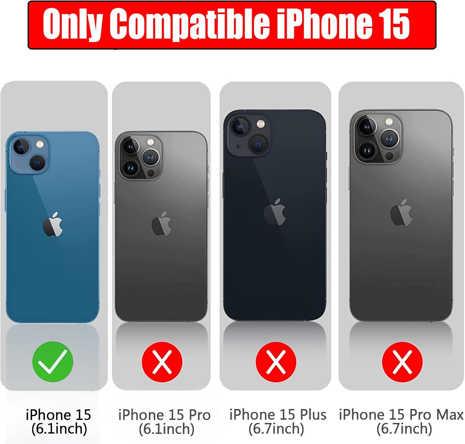 Funda de batería para iPhone 15, Full Encircle 8000mAh Ultra-Slim Recargable Smart Portátil, Funda de carga extendida compatible con iPhone 15 (6.1