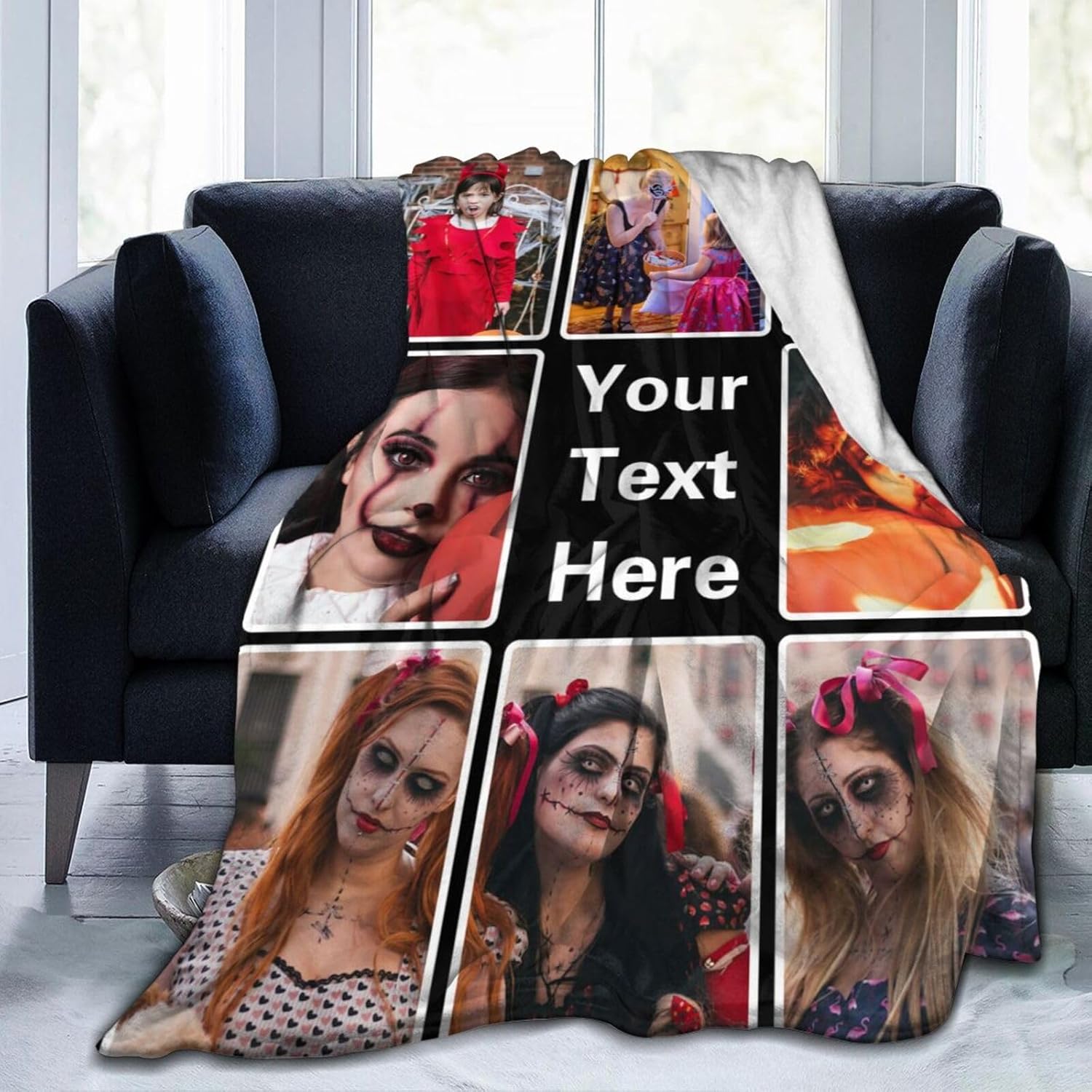 Manta personalizada con imagen, manta de franela personalizada, regalos para adultos, niños, amigos para cumpleaños, aniversario, Halloween,