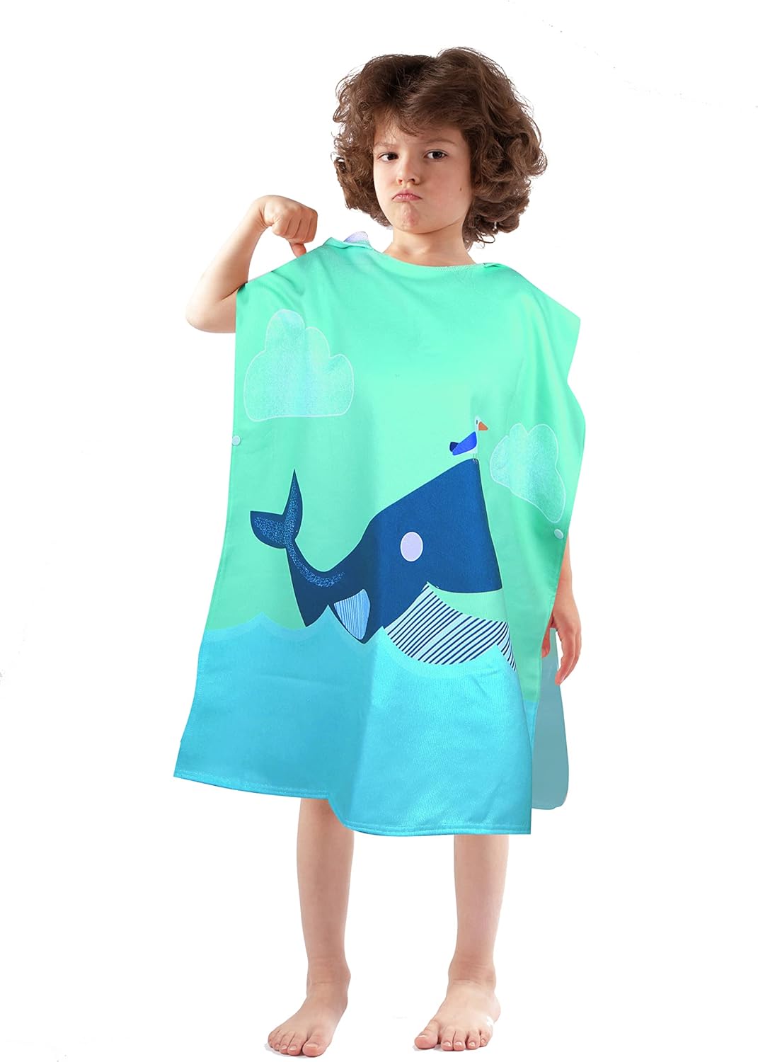 Toallas de playa para niños con capucha, toallas de baño para niños, lindo poncho de tiburón de dibujos animados, toalla de microfibra con capucha,