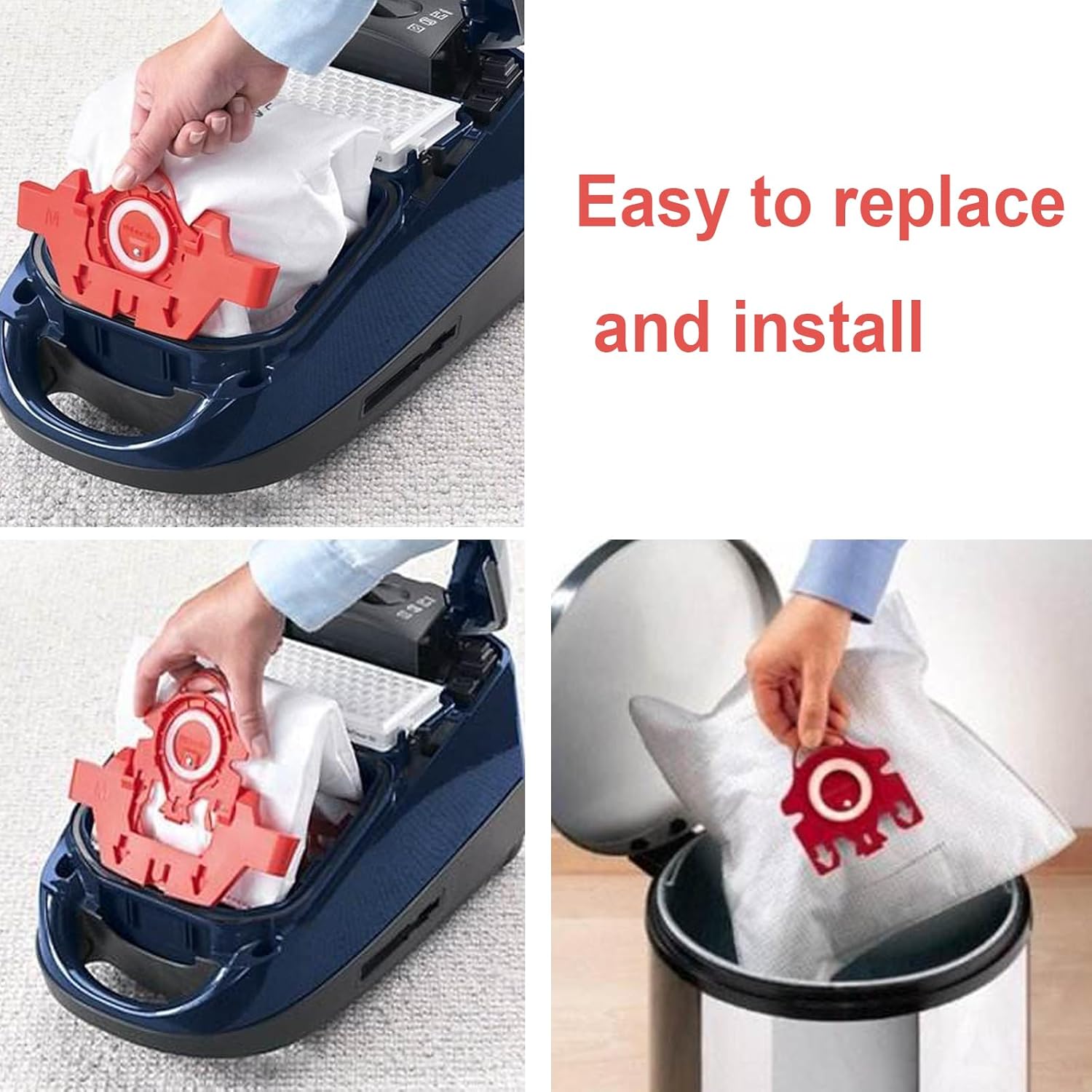 Paquete de 10 bolsas Airclean GN 3D para aspiradora compatibles con Miele Classic C1 Complete C1, C2, C3, S400i S600 S2 S5 S8 Series con 3 filtros
