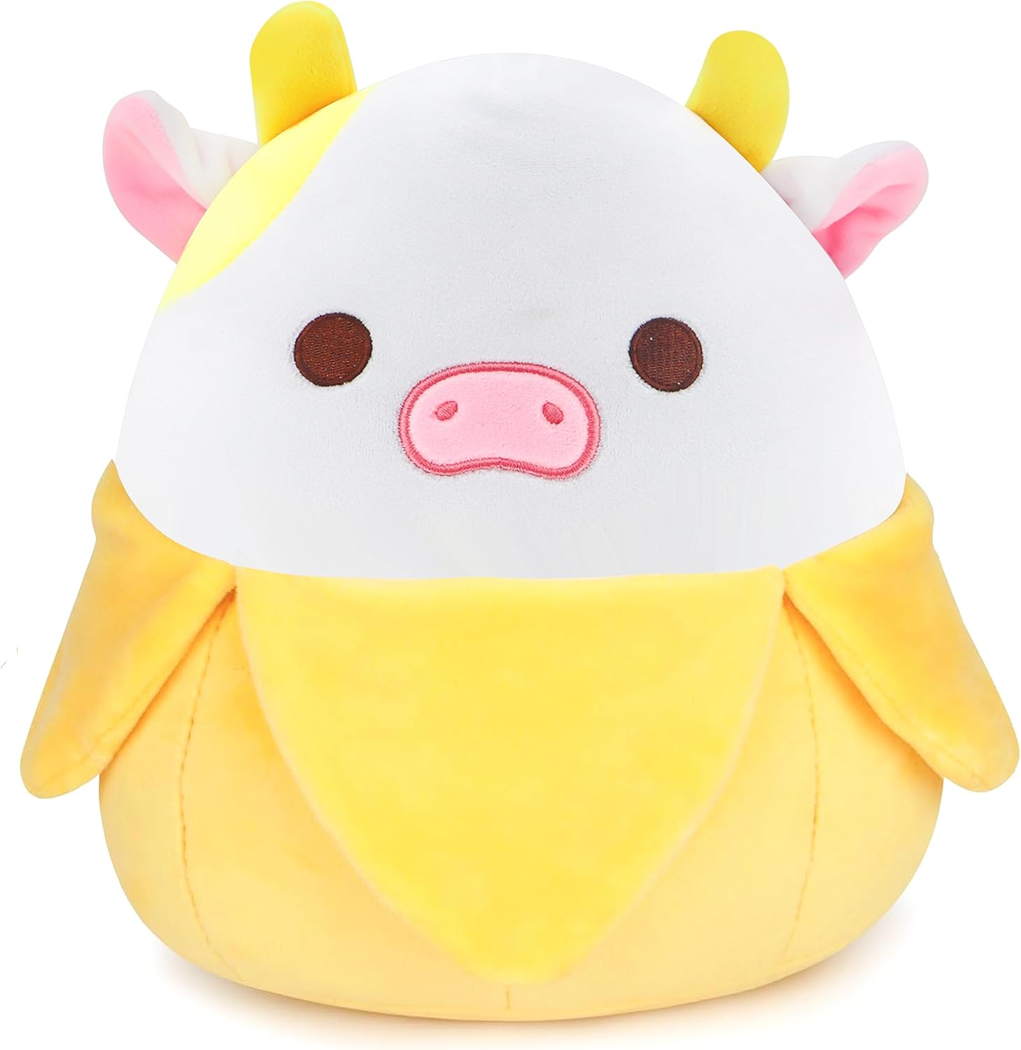 Juguete de peluche de vaca de plátano, peluche suave de vaca de plátano de 10.7 pulgadas, lindos animales de peluche de vaca de plátano, almohada