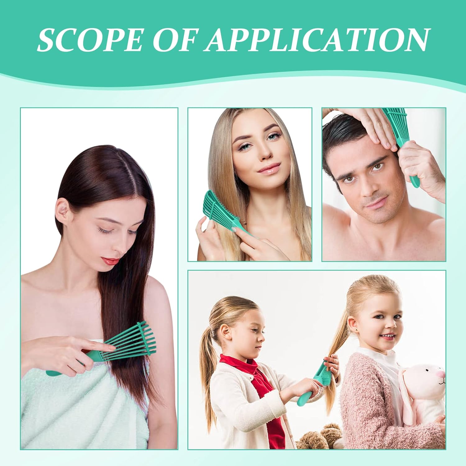 Cepillo desenredante húmedo para el cuidado del cabello, pulpo, estructura hueca, cepillos para el cabello para mujeres, sin dolor, masajeador del