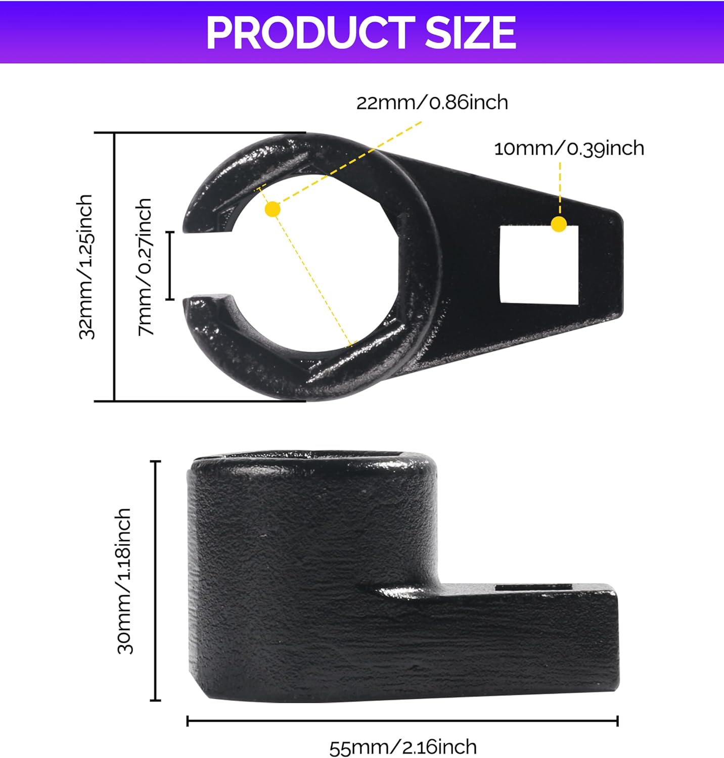 Toma de sensor de oxígeno, accesorios de automóvil, enchufe universal de sensor de oxígeno de perfil bajo, unidad de 38 pulgadas por 78 pulgadas,