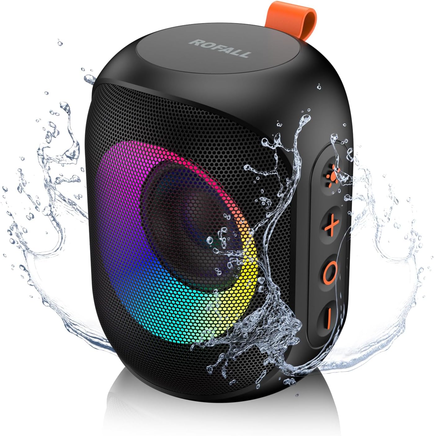 Altavoces Bluetooth, altavoz inalámbrico Bluetooth portátil con Lihgts RGB, IPX7 impermeable, pequeño compacto, doble emparejamiento para el hogar,