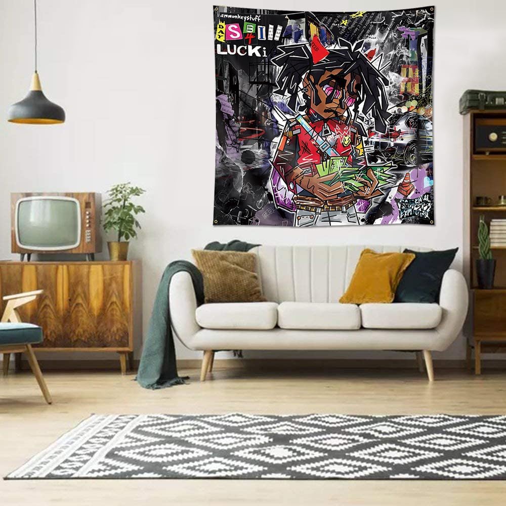 AIFEEDD Lucki Days B4 III – Cartel divertido póster de rapero de 4 x 4 pies, para dormitorio universitario, dormitorio, sala de estar, pancarta Art