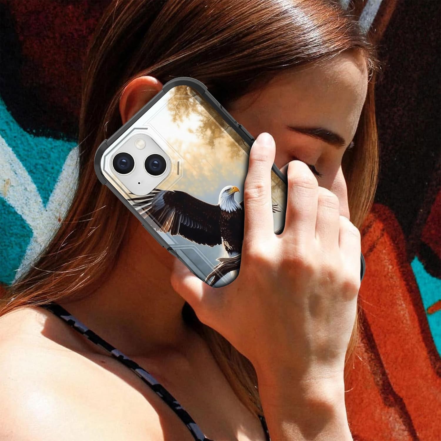 Funda para iPhone 15 Plus, doble capa, protección contra caídas de grado militar de 10 pies, antideslizante, resistente a prueba de golpes, para