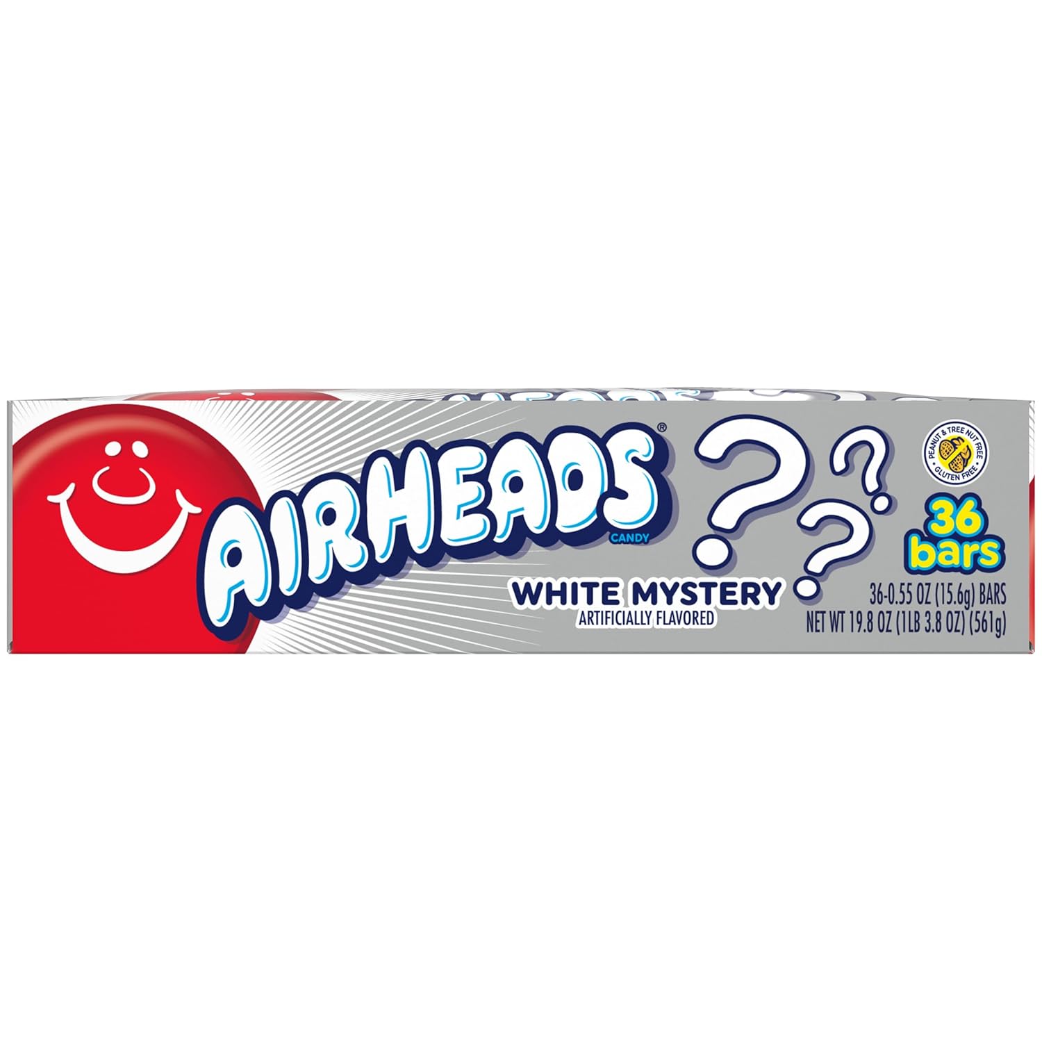 Airheads Caramelos, barras de tamaño completo envueltas individualmente, misterio blanco, caramelo a granel, no se derrite, fiesta, 0.55 onzas