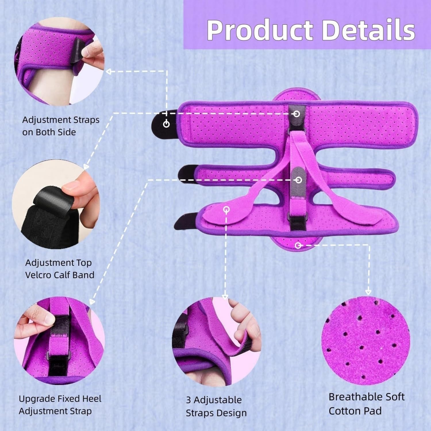 Haisalin Férula nocturna para fascitis plantar, férula nocturna para aliviar la fascitis plantar para mujeres y hombres, soporte de alivio para el