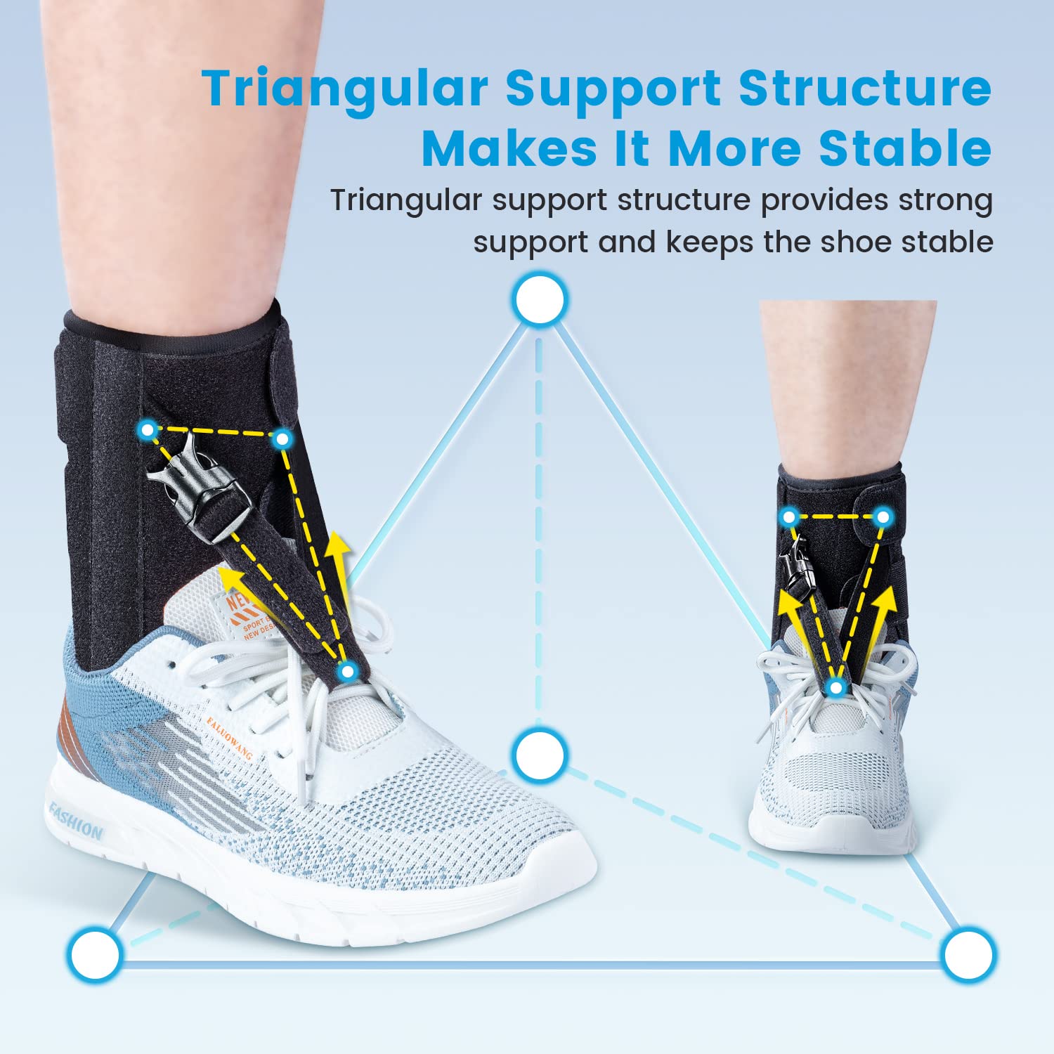 Soporte para pie caído para caminar con zapatos se adapta a izquierda y derecha, soporte AFO ajustable para hombre y mujer, férula de pie para