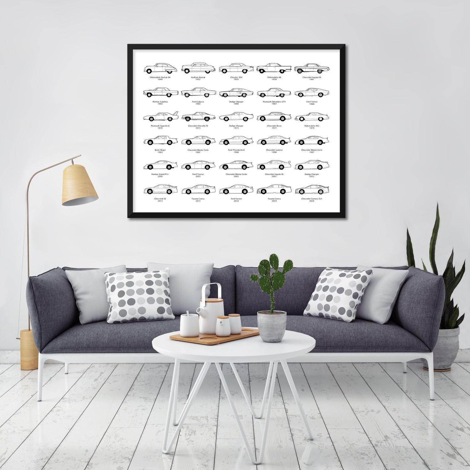 Stock Car Racing Evolution Poster intended for NASCAR Racing Fans – Race Car Generations Print Wall Art  Landscape White, 11×14″ Metallic Paper