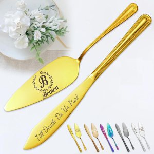 Juego personalizado de corte de pasteles para boda, servidor de pastel de boda grabado gratis, cuchillo de pastel de acero inoxidable y juego de Juego personalizado de corte de pasteles para boda, servidor de pastel de boda grabado gratis, cuchillo de pastel de acero inoxidable y juego de