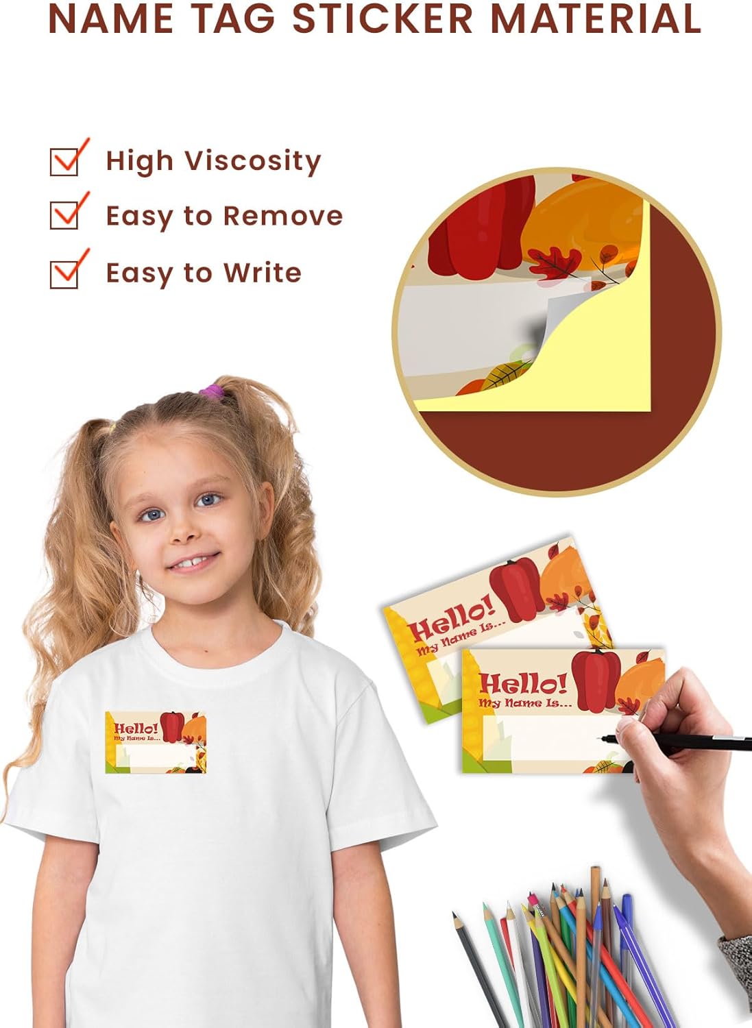 Juego de nombre de Acción de Gracias, con texto en inglés “What’s Your Turkey”, paquete de 1 letrero y 30 etiquetas de nombre, juegos de fiesta de
