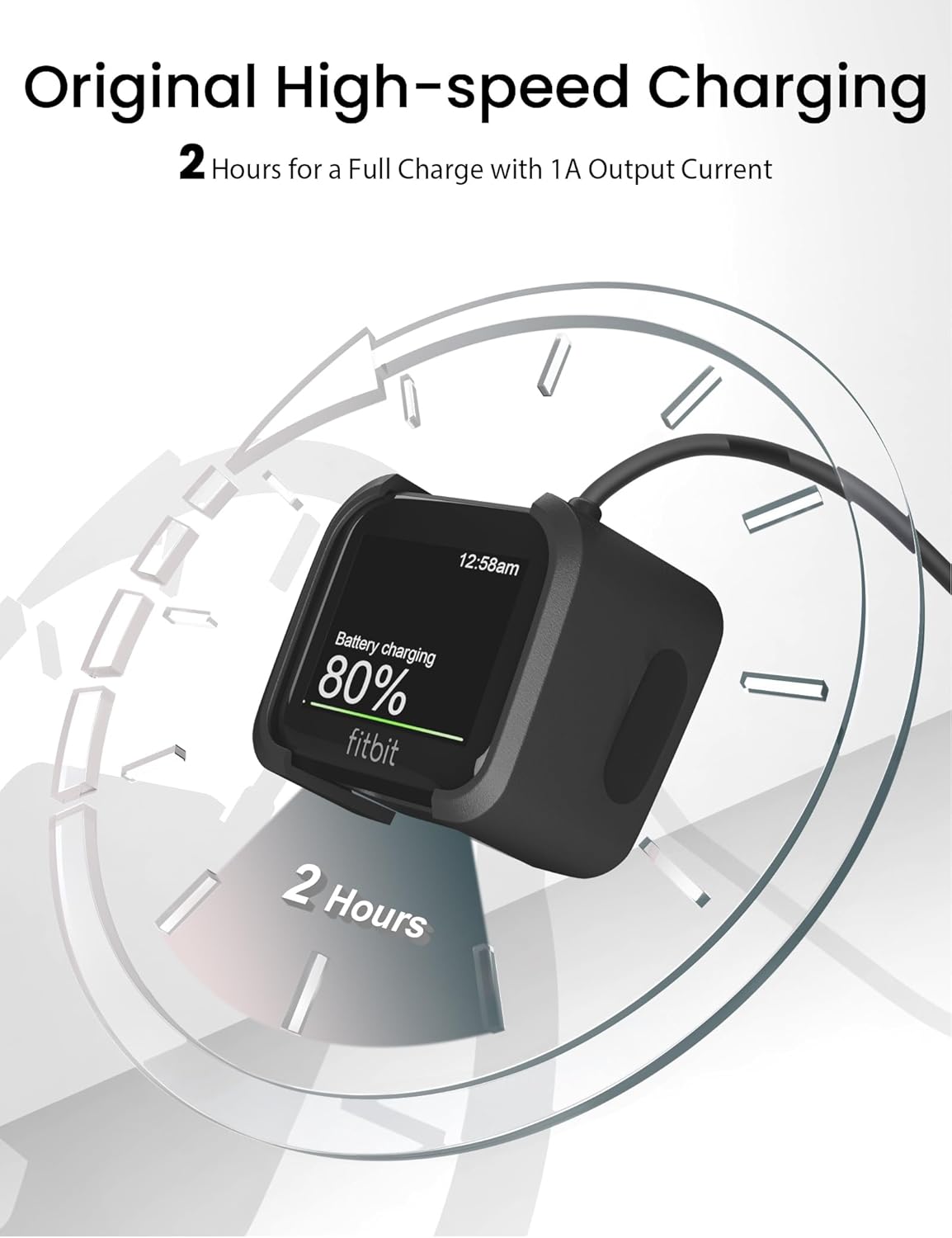 Cargador para Fitbit Versa 1Versa LiteVersa SE Cable de carga de repuesto para reloj inteligente Versa, Versa SE, Versa Lite (3.3 pies3.3 ft)
