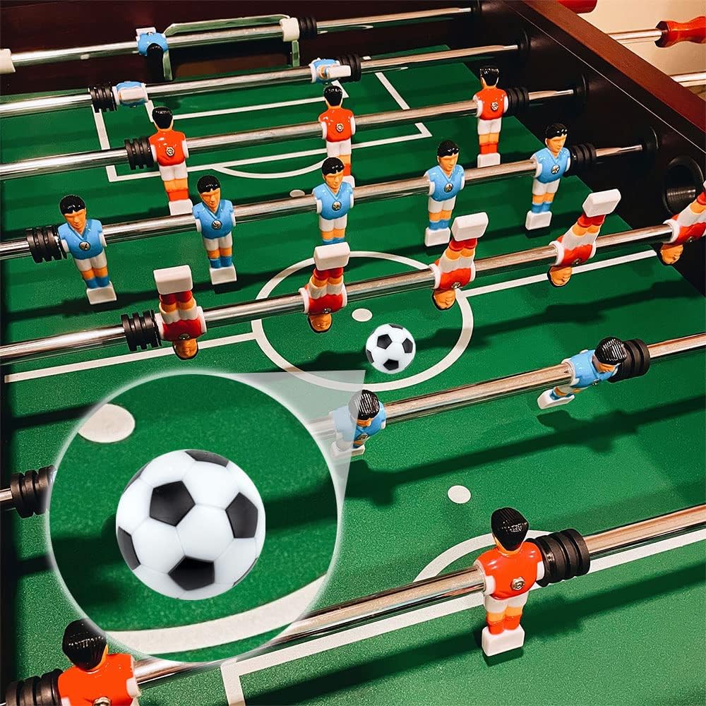 IFAMIO Juego de 12 pelotas de futbolín de fútbol, mini pelotas de fútbol en blanco y negro, mini pelotas de fútbol de mesa