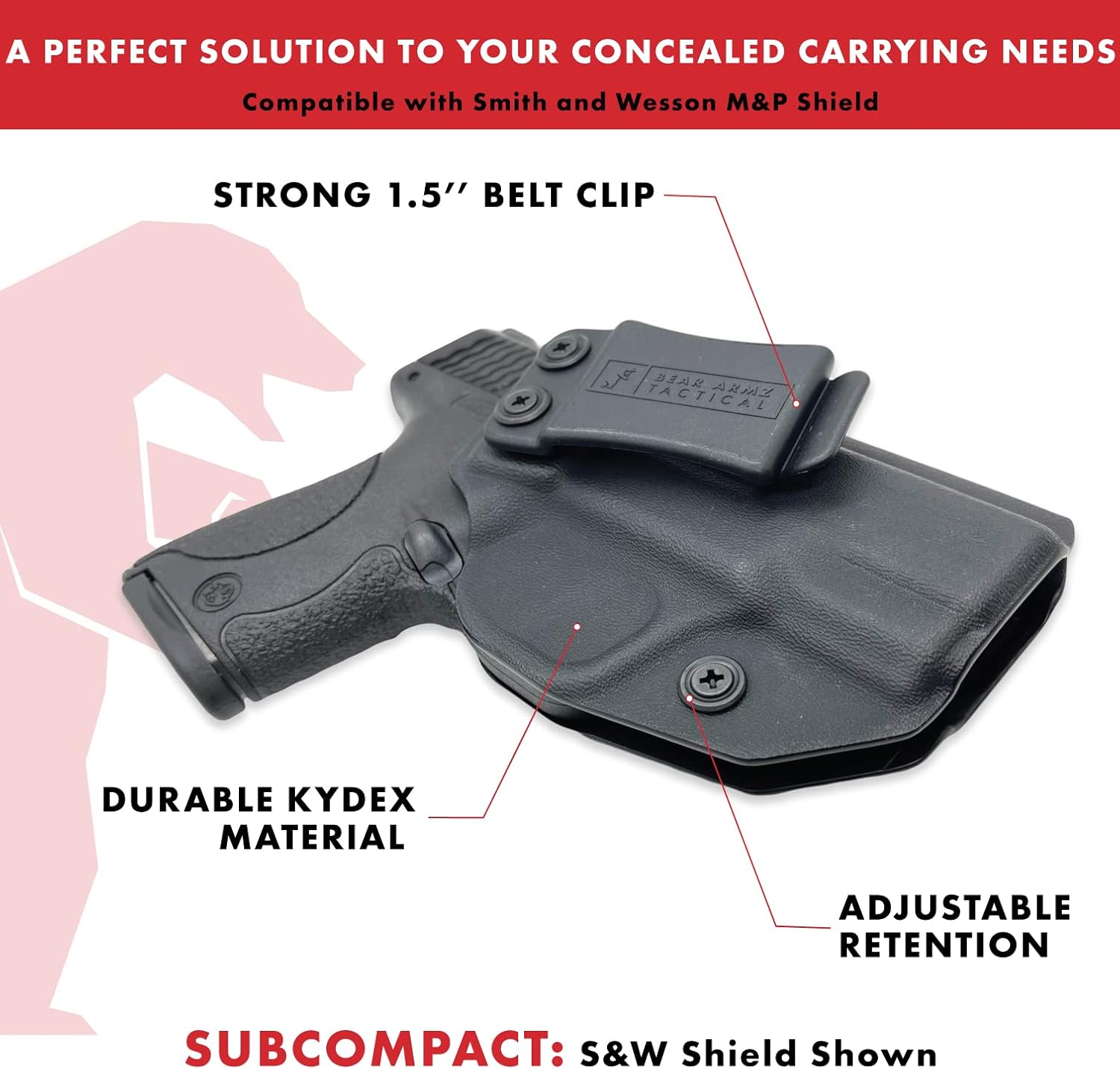 IWB Funda Kydex compatible con Smith y Wesson M&P Shield Plus  M1.0M2.0.000  0.354 in.40 Cal 3.1 BarrelAmerican CompanyFundas de transporte ocultas