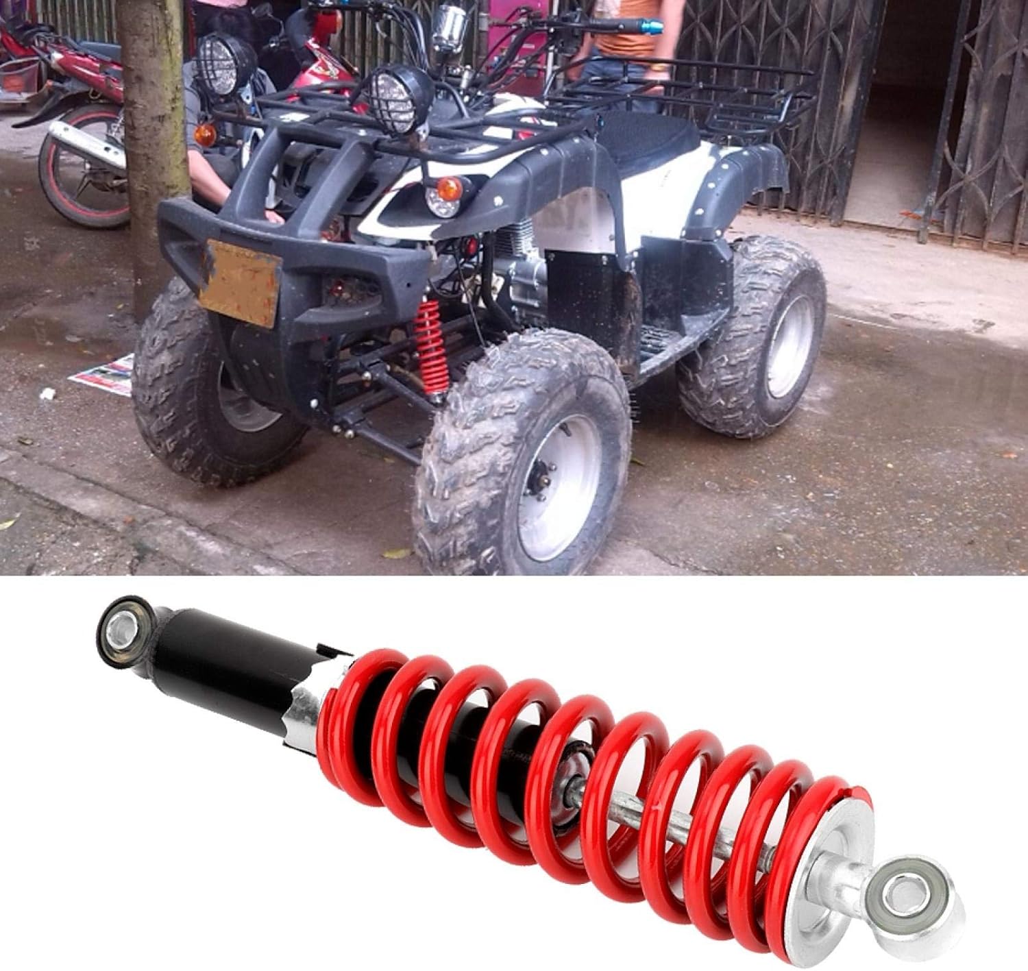 KIMISS Suspensión de ajuste del amortiguador, 12.008 in amortiguadores delanteros de suspensión para 110cc 150cc 200cc 250c ATV Quad Bike