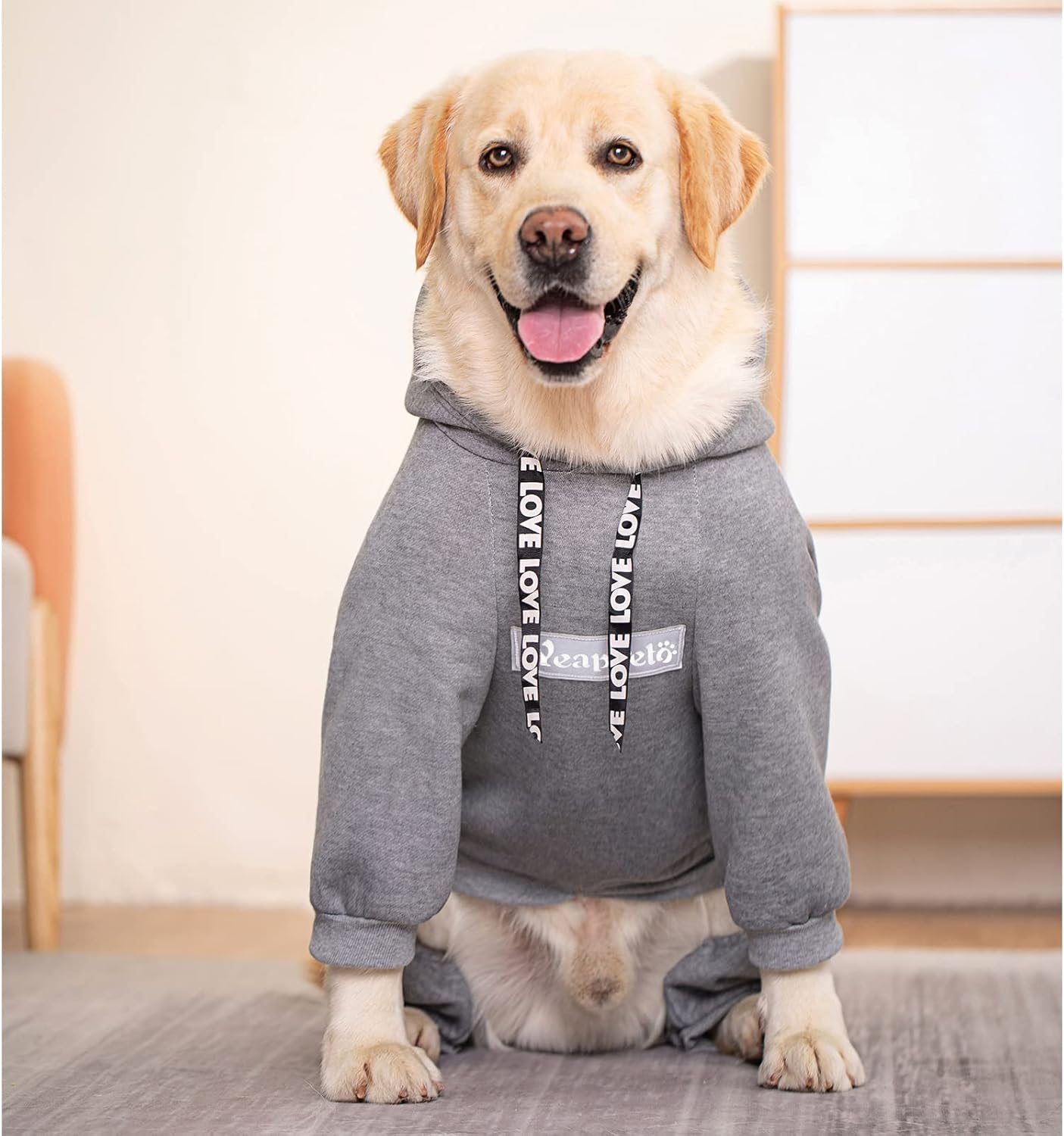Abrigo de invierno con capucha para perros grandes y medianos, suéter de 4 patas, abrigo cálido con capucha para perro, abrigo de forro polar con