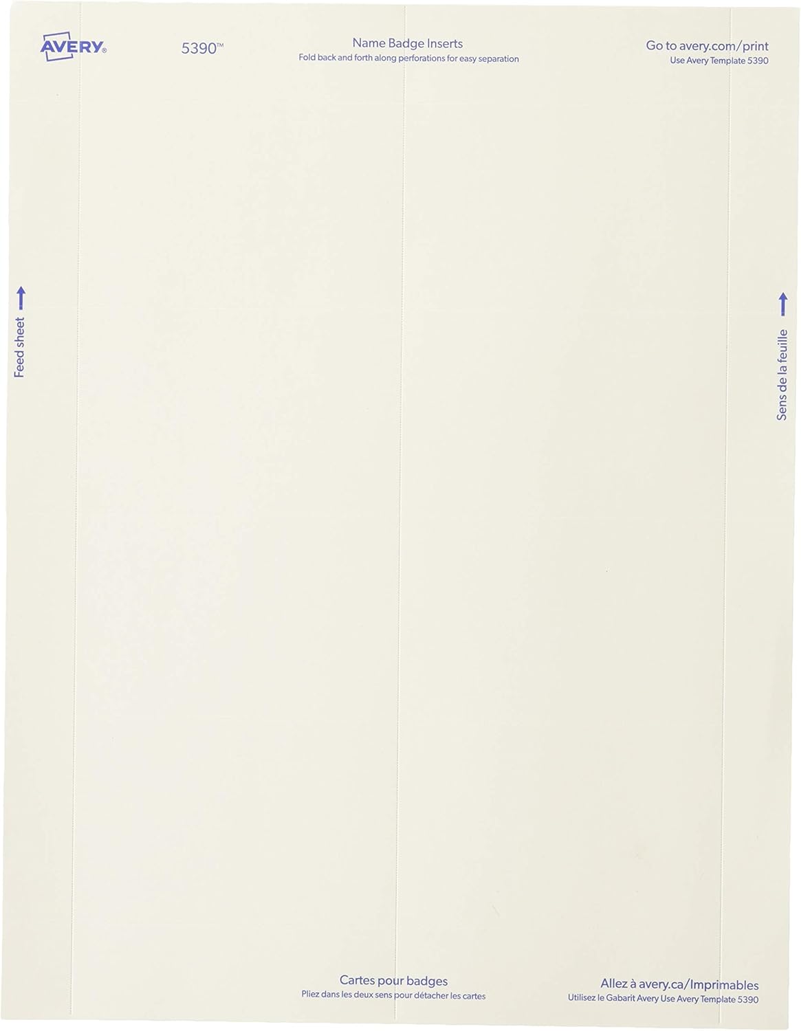 Avery Insertos personalizables para insignias de nombre, 2.25 x 3.5 pulgadas, blanco, 400 etiquetas de nombre imprimibles (5390) (paquete de 5)