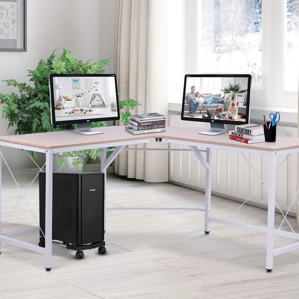 Soporte de torre de computadora, soporte ajustable para CPU móvil con ruedas giratorias, soporte de torre de PC premium para alfombra de suelo,