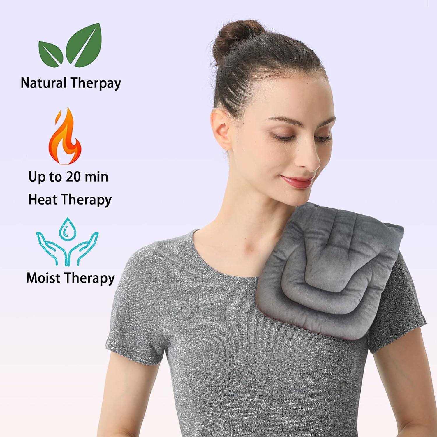 Almohadilla térmica para microondas con correas, apta para microondas, húmeda, para calambres de rodilla, alivio del dolor, portátil, para el