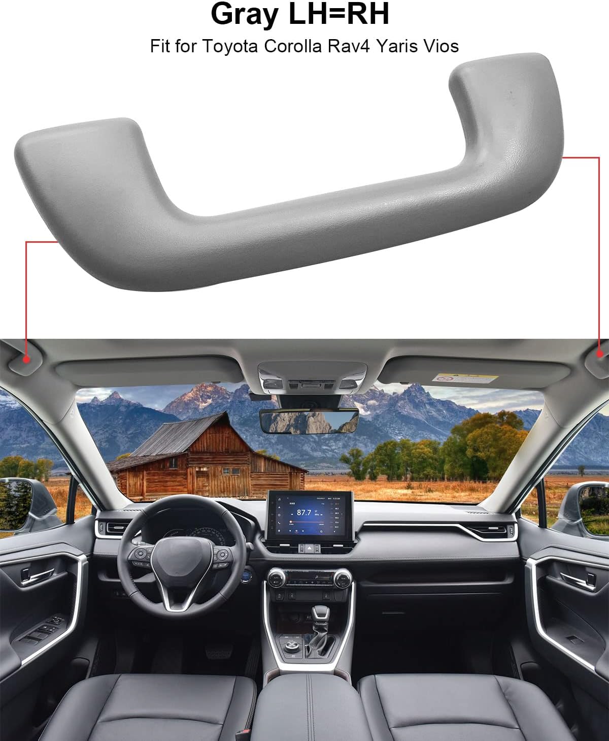 1 barra de agarre para techo automático sin gancho para Toyota Rav4 Yaris Aruis y más reemplazar 74610-52020 74610-52030 74619-0M010 74683-8010,