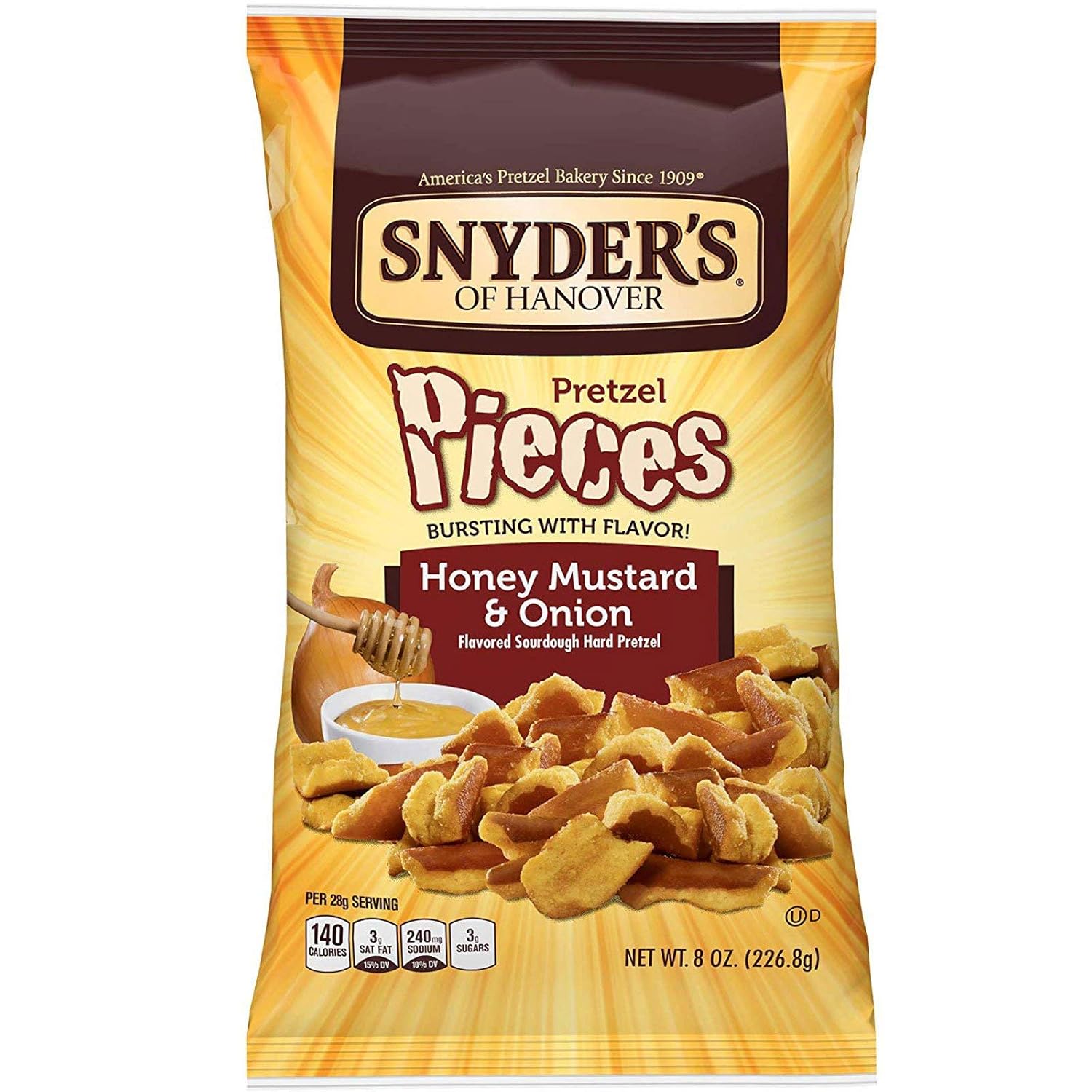 S-L Snacks National Snyder’s of Hanover Pretzel Pieces, miel mostaza y cebolla, 8.0 onzas