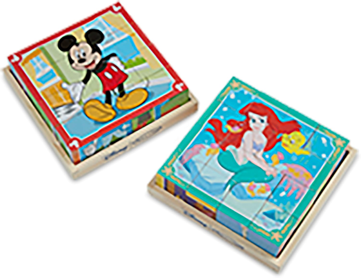 Melissa & Doug Disney Mickey Mouse Rompecabezas de cubo de madera