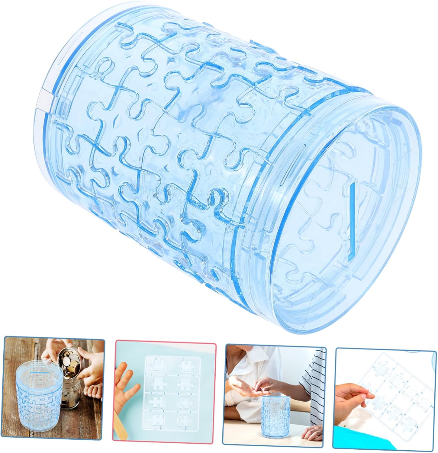 BRIGHTFUFU Alcancía para niños Contenedores de plástico Alcancía para adultos Accesorios para el hogar Tarro de cambio transparente Hucha dinero