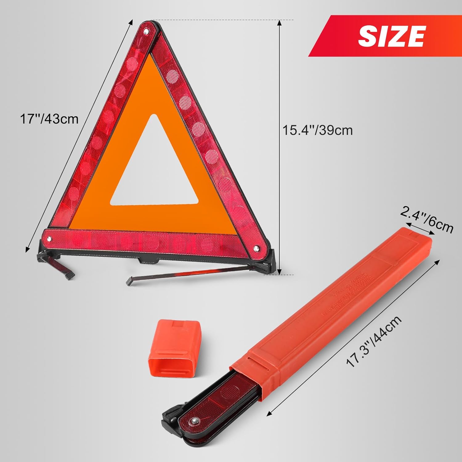 DASBET Triángulos de advertencia de emergencia  Triángulo de seguridad en carretera, paquete de 3 triángulos reflectantes plegables de advertencia