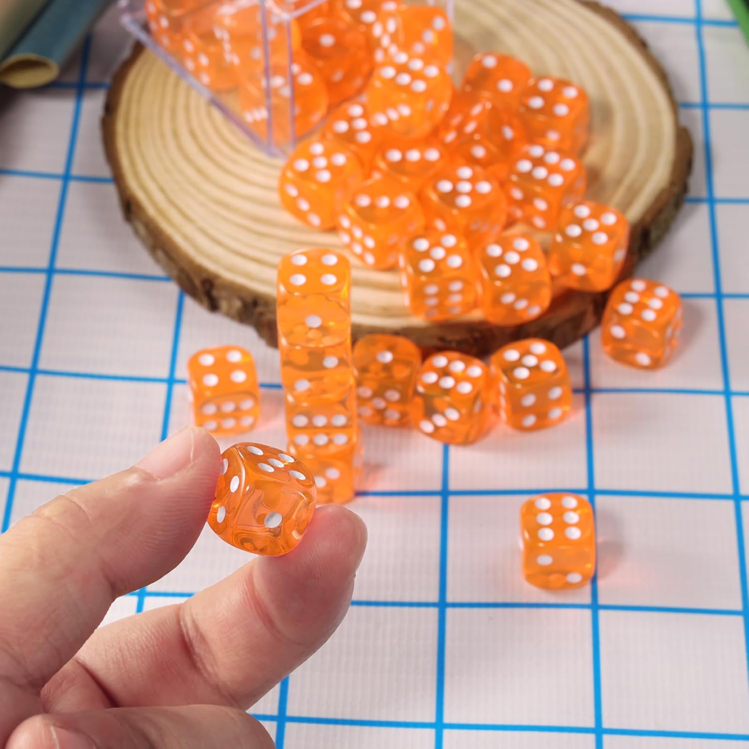 Juego de dados de 36 piezas de 0.472 pulgadas, 6 caras, juego de dados D6 de colores translúcidos, dados estándar de 6 caras para juegos de mesa,