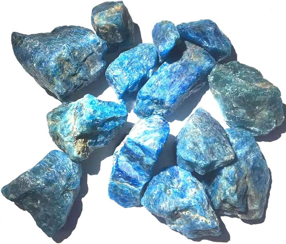 Para 3.53 ozPack Lote Natural Azul Apatita Piedra en bruto Cuarzo Cristal Espécimen Acuario Decoración del Hogar Piedras a Granel Decoración para el
