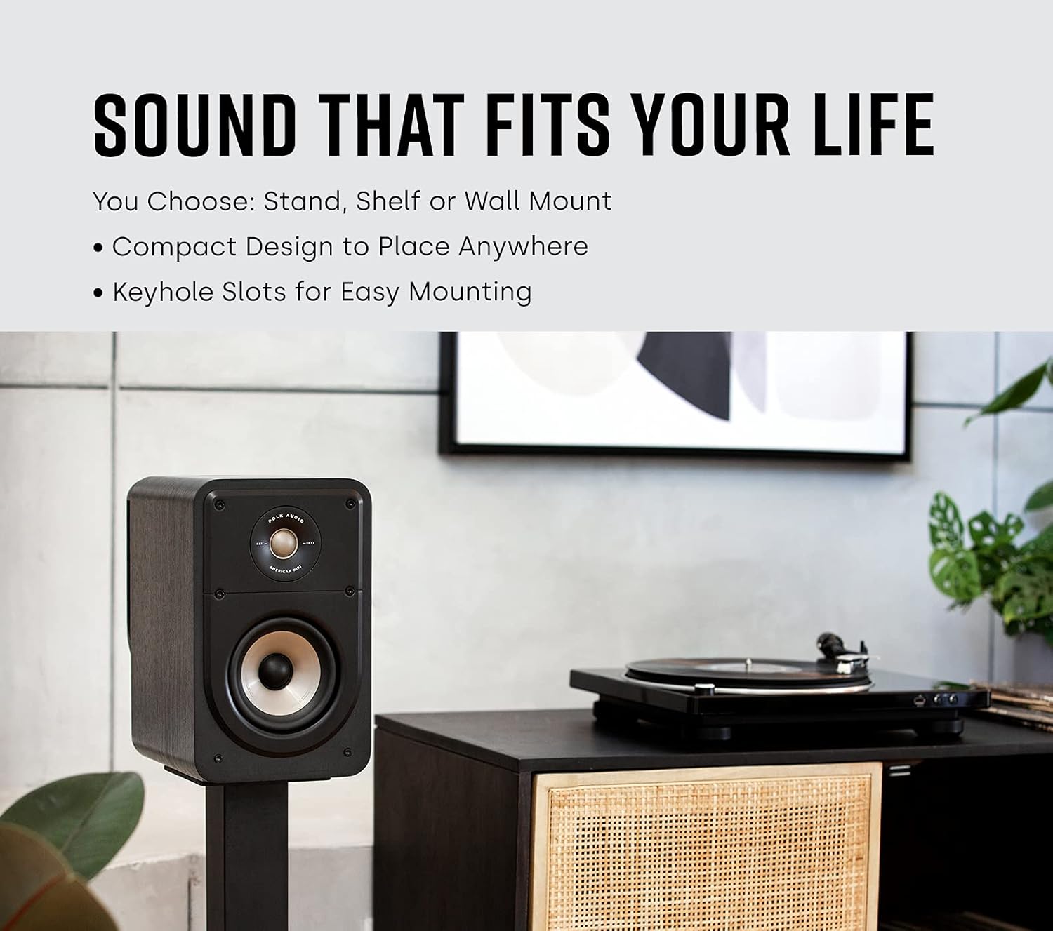 Polk Signature Elite ES20 – Altavoz de estantería, audio de alta resoluc., compatible cDolby Atmos y DTSX, tweeter de 1 pulg y woofer de 6.5 pulg,