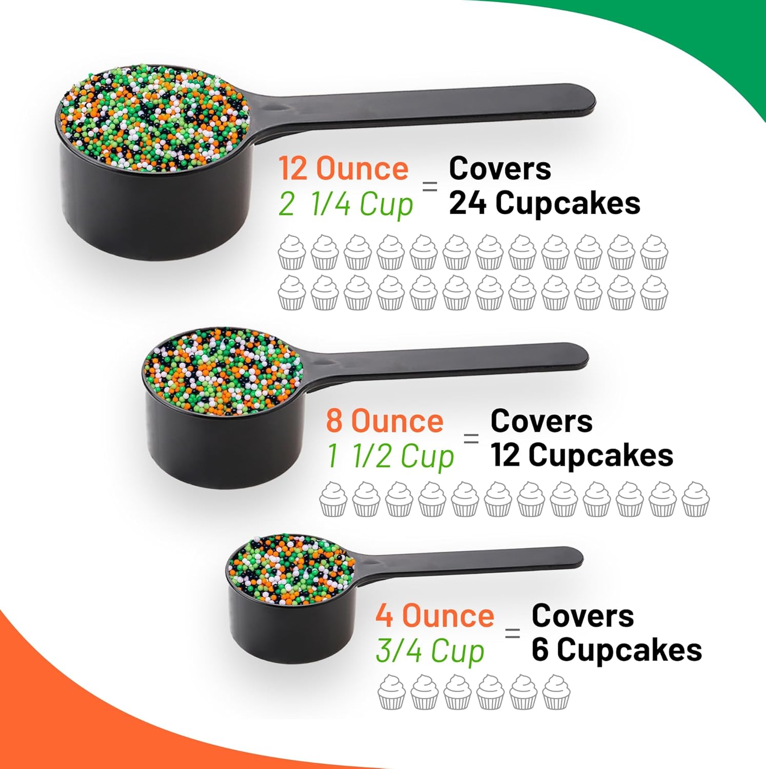 Ghouls Night Out Mini Nonpareil Nonpareil – Gránulos de dulces coloridos para hornear, decoraciones comestibles para pasteles, cupcakes, decoración
