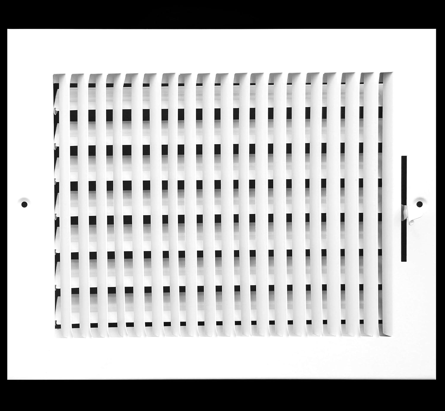 Rejilla de suministro de aire de 1 vía de 10 pulgadas x 6 pulgadas – Tapa de ventilación y difusor – Cara plana estampada – Blanco. Dimensiones