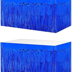 Faldas de mesa de oropel con flecos metálicos de 9 pies x 29.5 pulgadas para mesas rectangulares, cortinas de fondo de oropel, suministros de Faldas de mesa de oropel con flecos metálicos de 9 pies x 29.5 pulgadas para mesas rectangulares, cortinas de fondo de oropel, suministros de