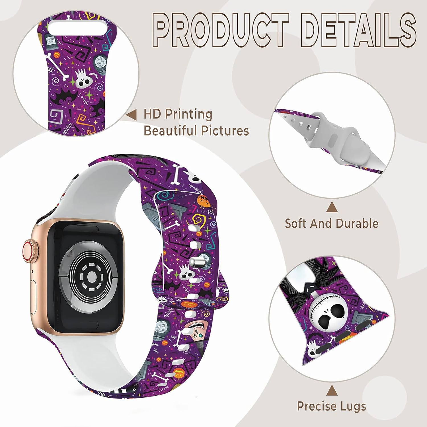 Holiday Band Compatible with Apple Watch 38mm 40mm 41mm 42mm 44mm 45mm 49mm Men Women,Soft Silicone Adjustable Wristbands Smartwatch Straps for