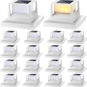 16 luces solares para postes al aire libre, luces solares para tapa de poste, cubiertas para postes de exteriores, luces LED, luz solar para postes 16 luces solares para postes al aire libre, luces solares para tapa de poste, cubiertas para postes de exteriores, luces LED, luz solar para postes