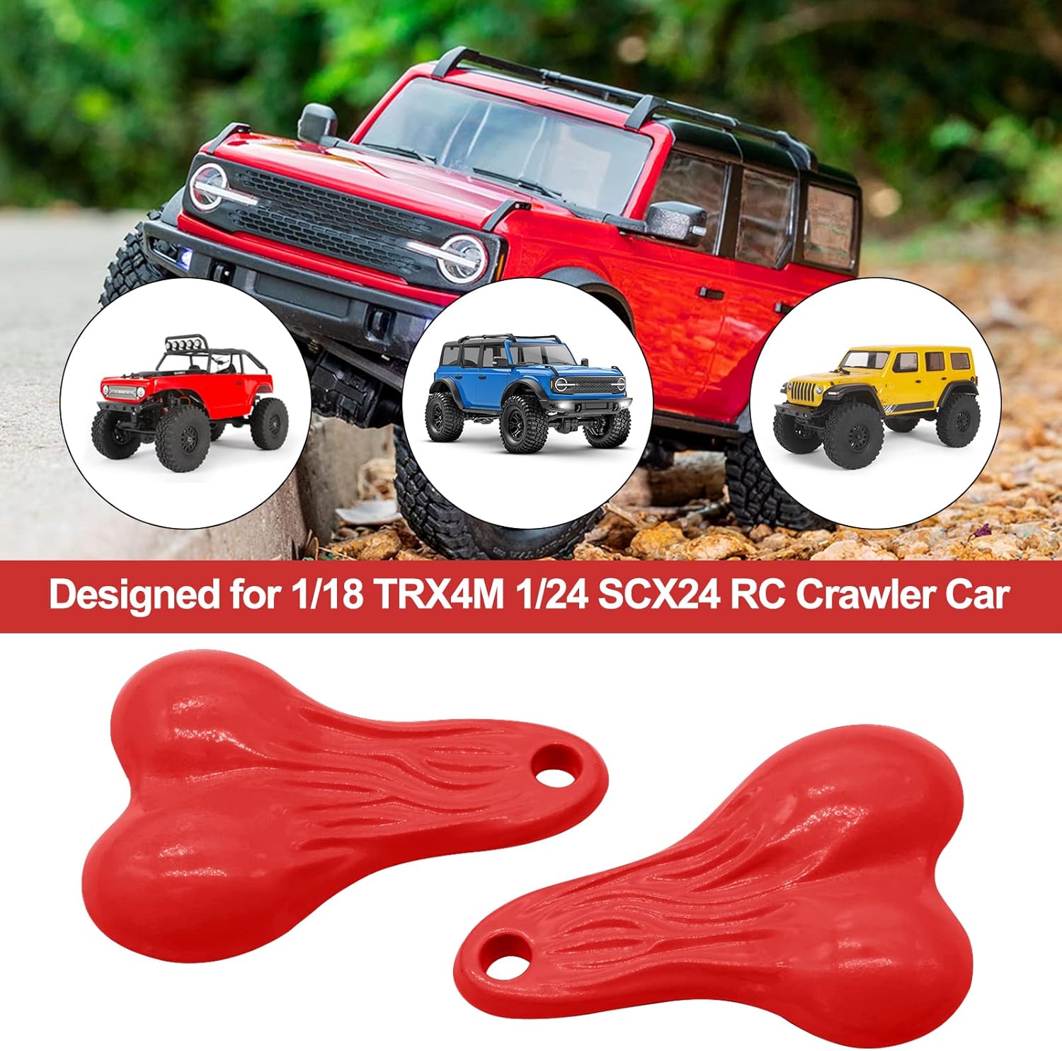 OGRC – 2 bolas colgantes para camión, tuercas de parachoques de 0.63 onzas, contrapeso para TRX4M SCX24 118 124 RC Crawler Car (rojo)