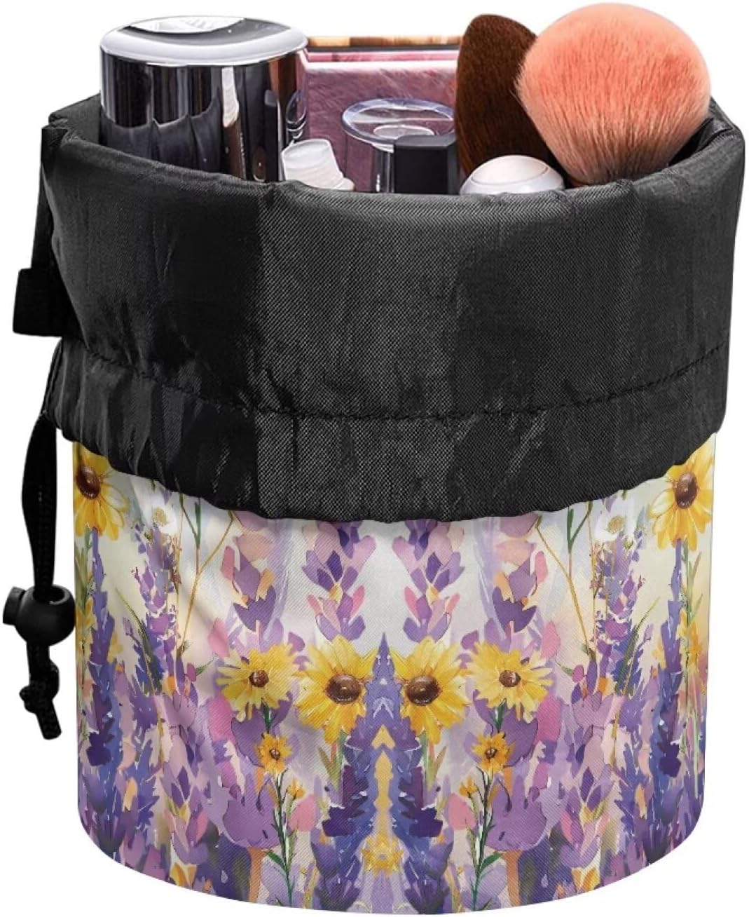 Poceacles Bolsa de cosméticos con cordón para mujer, bolsa de maquillaje de gran capacidad, organizador de artículos de tocador, bolsillo de