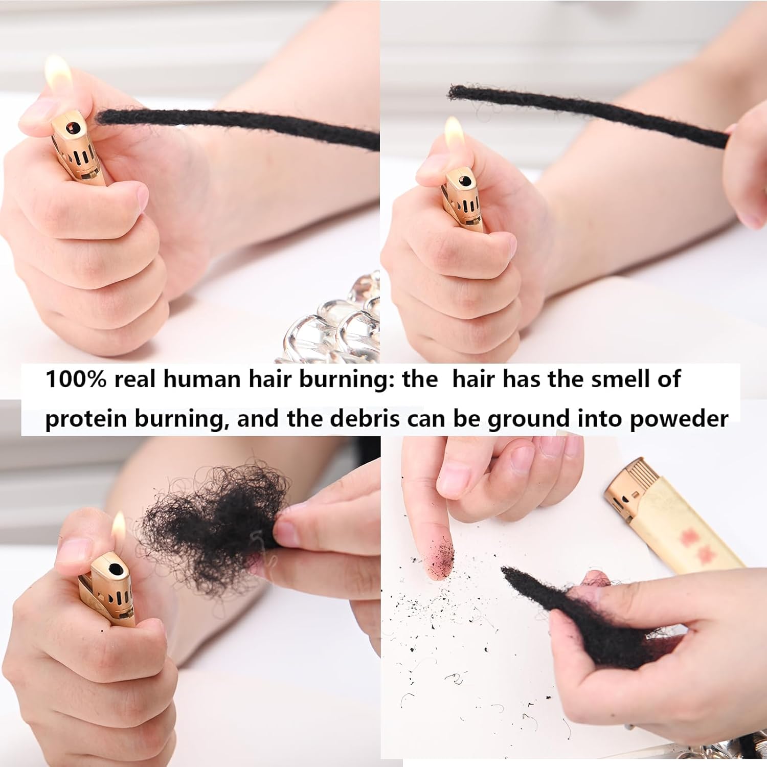 Extensiones de cabello humano de 2 pulgadas, 60 hebras de 0.2 in de grosor, extensiones de cabello humano para mujeres y hombres, 100 % hechas a